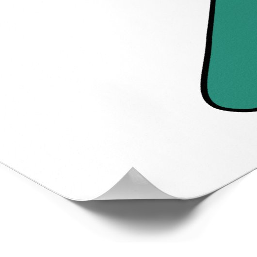 Skull & Crochet Hooks (Türkis) Poster (Ecke)