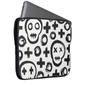 Skull Cross Circle: Nahtlose Dekoration. Laptopschutzhülle (Vorne Rechts)