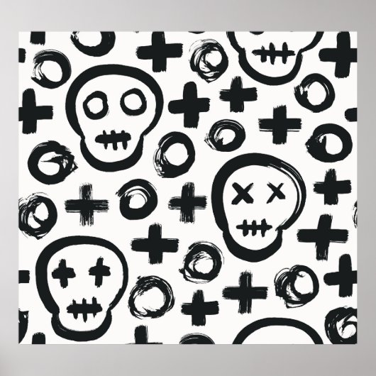 Skull Cross Circle: Nahtlose Dekoration. Poster (Vorne)