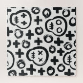 Skull Cross Circle: Nahtlose Dekoration. Puzzle (Horizontal)