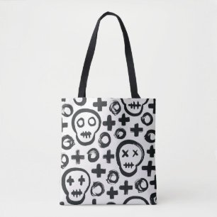 Skull Cross Circle: Nahtlose Dekoration. Tasche