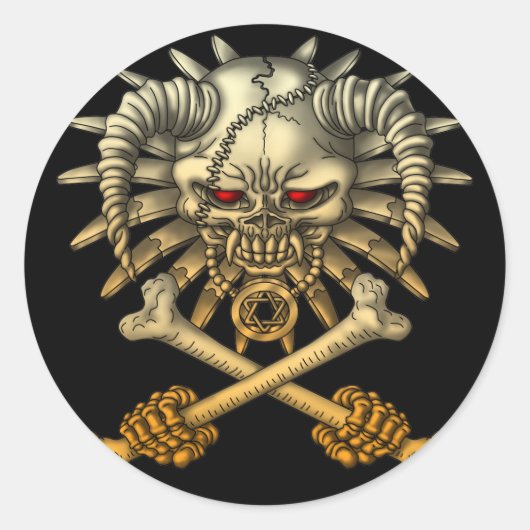skull cross runder aufkleber (Vorderseite)