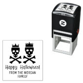 Skull & Crossbones Crowned Couple Happy Halloween Permastempel (Beispiel)