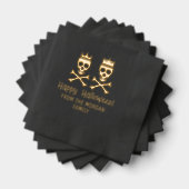 Skull & Crossbones Crowned Couple Happy Halloween Servietten Mit Folie (Insitu (Gestapelt))