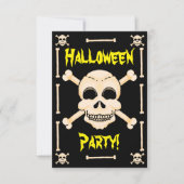Skull & Crossbones Halloween-Party Einladung (Vorderseite)