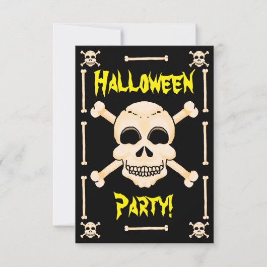 Skull & Crossbones Halloween-Party Einladung (Vorderseite)
