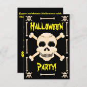 Skull & Crossbones Halloween-Party Einladung (Vorne/Hinten)