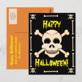 Skull & Crossbones Halloween Postkarte (Vorne/Hinten)