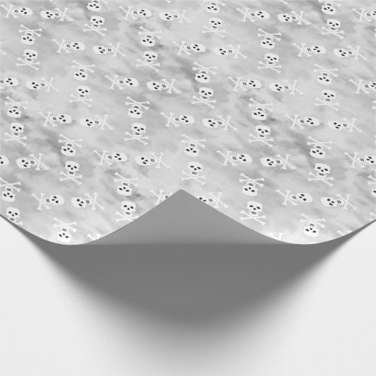 Skull Crossbones Halloween Wrapping Paper Geschenkpapier (Ecke)