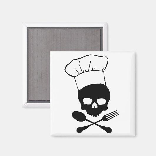 Skull & Crossbones Koch Magnet (Vorderseite/Rückseite)