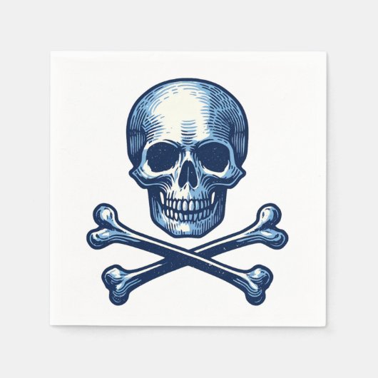 Skull & Crossbones Nautikpapier Napkins Serviette (Vorderseite)