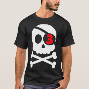 Skull & Crossbones Pirate 3. Geburtstag Jungen Kin T-Shirt