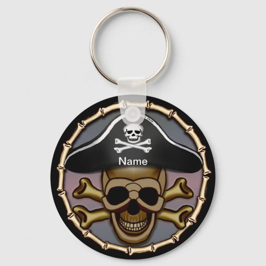 Skull Crossbones Pirate Schlüsselanhänger (Vorderseite)