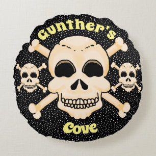 Skull & Crossbones Rundkissen Rundes Kissen