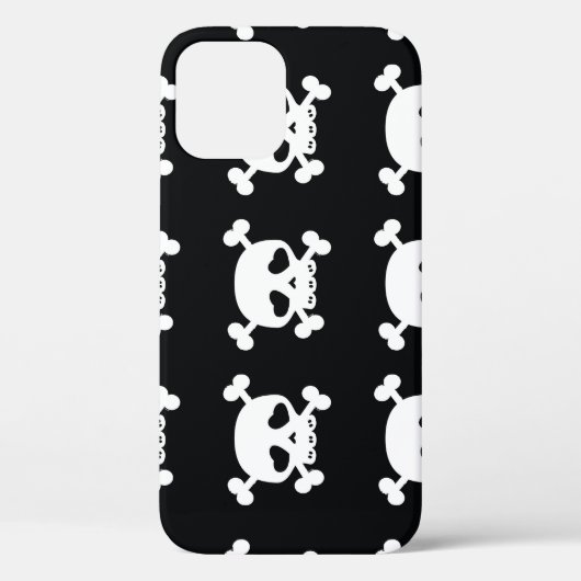 Skull Crossbones: Schwarz-Weiß Muster. Case-Mate iPhone Hülle (Rückseite)