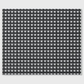 Skull Crossbones: Schwarz-Weiß Muster. Geschenkpapier (Flach)