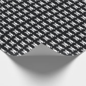 Skull Crossbones: Schwarz-Weiß Muster. Geschenkpapier (Ecke)