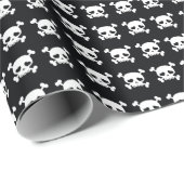 Skull Crossbones: Schwarz-Weiß Muster. Geschenkpapier (Rolleneckpunkt)