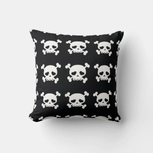 Skull Crossbones: Schwarz-Weiß Muster. Kissen