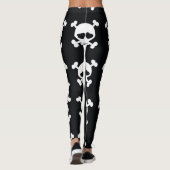 Skull Crossbones: Schwarz-Weiß Muster. Leggings (Rückseite)