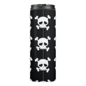 Skull Crossbones: Schwarz-Weiß Muster. Thermosbecher (Rückseite)
