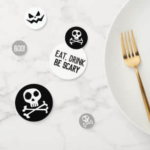 Skull & Crossbones Spooky Halloween Confetti Konfetti