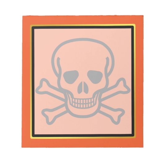 Skull Crossed Bones Halloween Goldboarder Notizblock (Vorderseite)