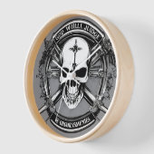 Skull & Crossed Guns Gothic Wall Clock - Gott wird Uhr (Winkel)