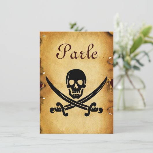 SKULL CROSSED SCHWERTER MONOGRAM Wachs Siegel Perc Ankündigung (Stehend Vorderseite)