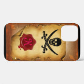 SKULL CROSSED SCHWERTER MONOGRAM Wachs Siegel Perc Case-Mate iPhone Hülle (Rückseite (Horizontal))
