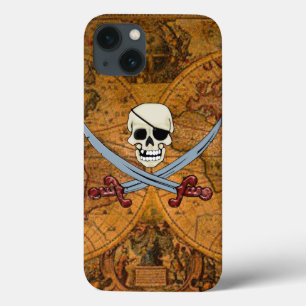 Skull & Crossed Schwerter & Old World Map BG Case-Mate iPhone Hülle