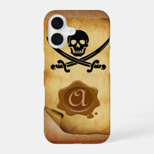 SKULL CROSSED SWORDS  MONOGRAM-Wachssiegel Pergame iPhone 16 Hülle