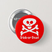 Skull-Crossones für Trick oder Leckerei Button (Vorne & Hinten)