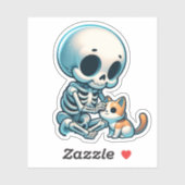 "Skull Cuddler - Goth Cat Lover" Aufkleber (Blatt)