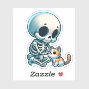 "Skull Cuddler - Goth Cat Lover" Aufkleber