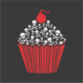 Skull Cupcake Aufkleber (Vorderseite)