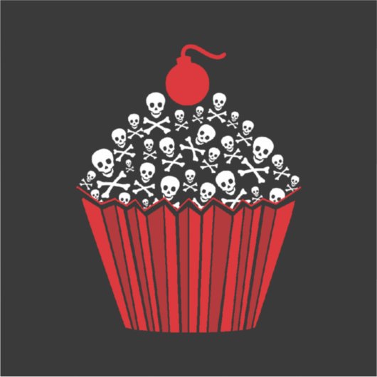 Skull Cupcake Aufkleber (Vorderseite)