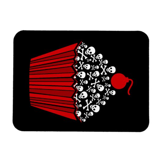 Skull Cupcake Magnet (Horizontal)