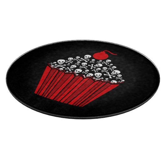 Skull Cupcake Schneidebrett (Ecke)