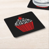 Skull Cupcake Square Paper Untersetzer (angewinkelt)