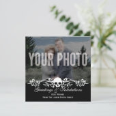 Skull Custom Foto Gothic Black Karte (Stehend Vorderseite)