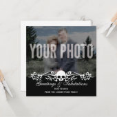 Skull Custom Foto Gothic Black Karte (Vorderseite/Rückseite Beispiel)