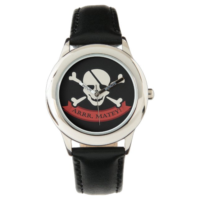 Skull - Custom Stainless Steel Black Armbanduhr (Vorderseite)
