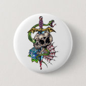 Skull & Dagger Tattoo Button (Vorderseite)