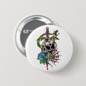 Skull & Dagger Tattoo Button (Vorne & Hinten)