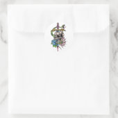 Skull & Dagger Tattoo Runder Aufkleber (Tasche)