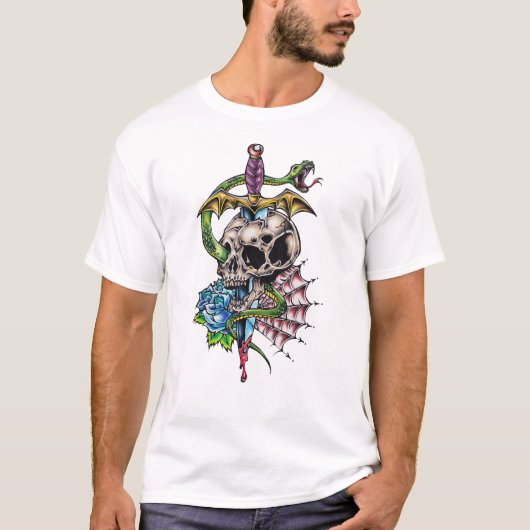 Skull & Dagger Tattoo T-Shirt (Vorderseite)