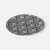 Skull Damask Dinner Plate Pappteller (Schrägansicht)
