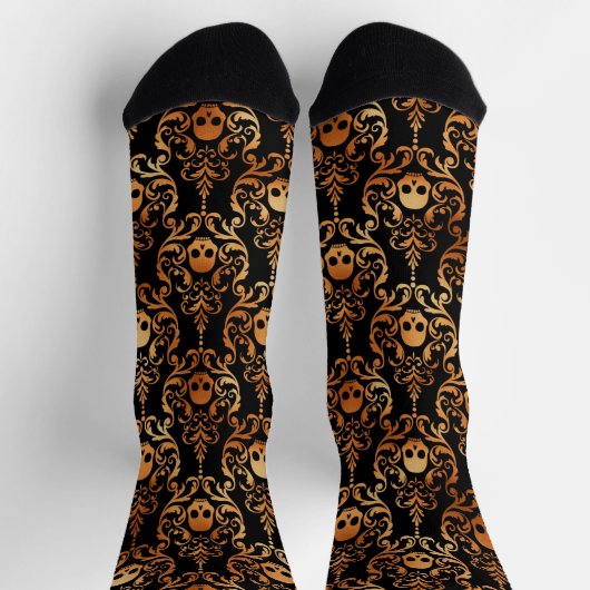 Skull Damask Halloween Socken (Oben)