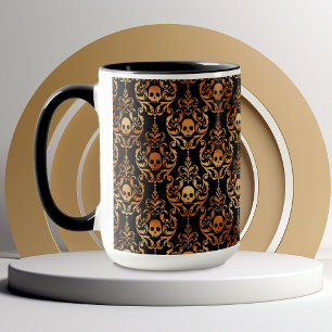Skull Damask Halloween Tasse